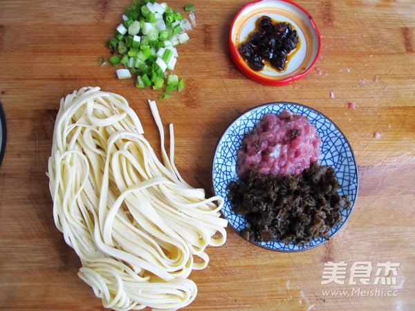 Noodles with Tempeh Sprouts and Minced Meat Sauce recipe