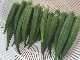 Fried Ham with Okra recipe