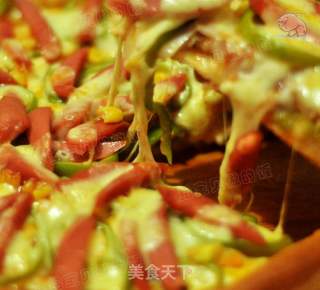 Green Pepper Ham Pizza recipe