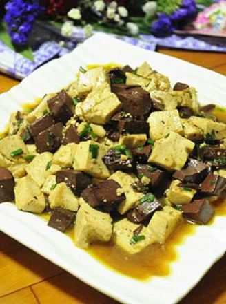 Pork Blood Tofu Soup with Oyster Sauce recipe