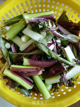 Stir-fried Vegetable Moss with Bacon recipe