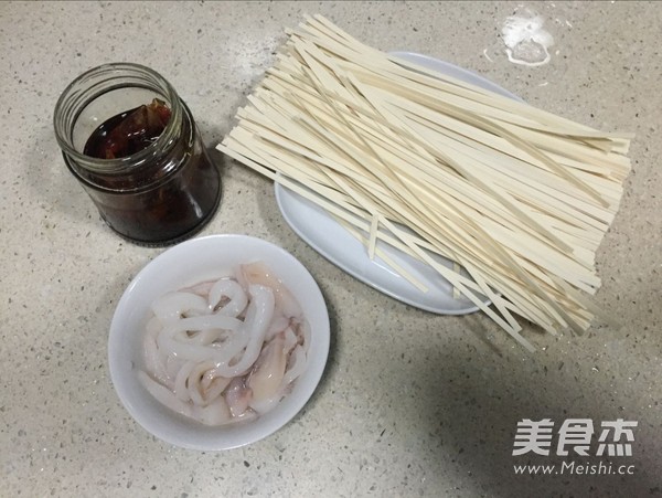 Squid Noodles with Scallion Oil recipe
