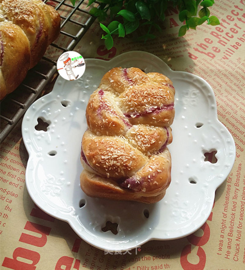 Coconut and Purple Potato Braided Bread recipe