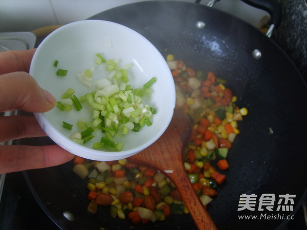 Stir-fried Assorted Dice with Almonds recipe