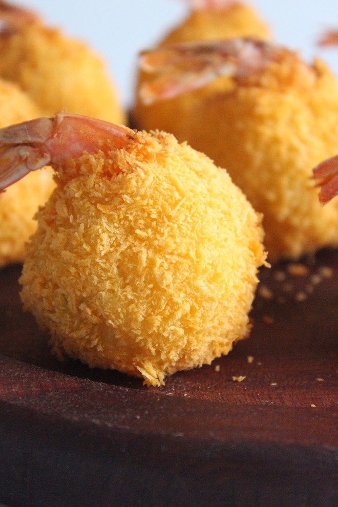 Golden Anchovy Shrimp Balls without A Drop of Oil recipe