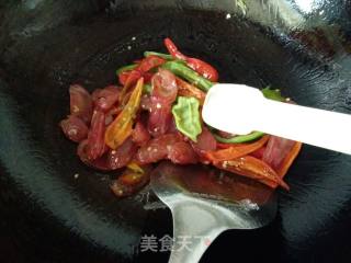 Stir-fried Sausage with Green and Red Pepper recipe