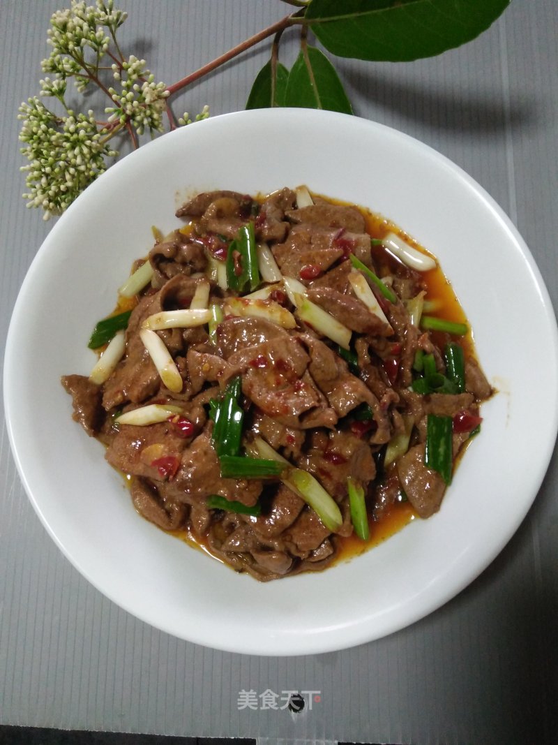 Stir-fried Scallion with Pork Liver recipe