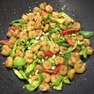 Stir-fried Green Peppers with Shrimp recipe