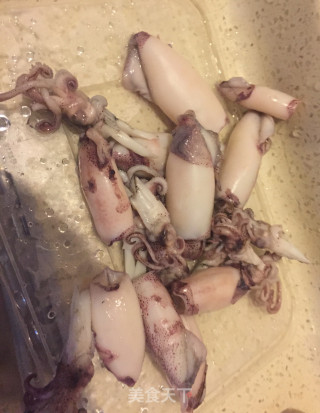 Loofah Sauteed Baby Squid recipe