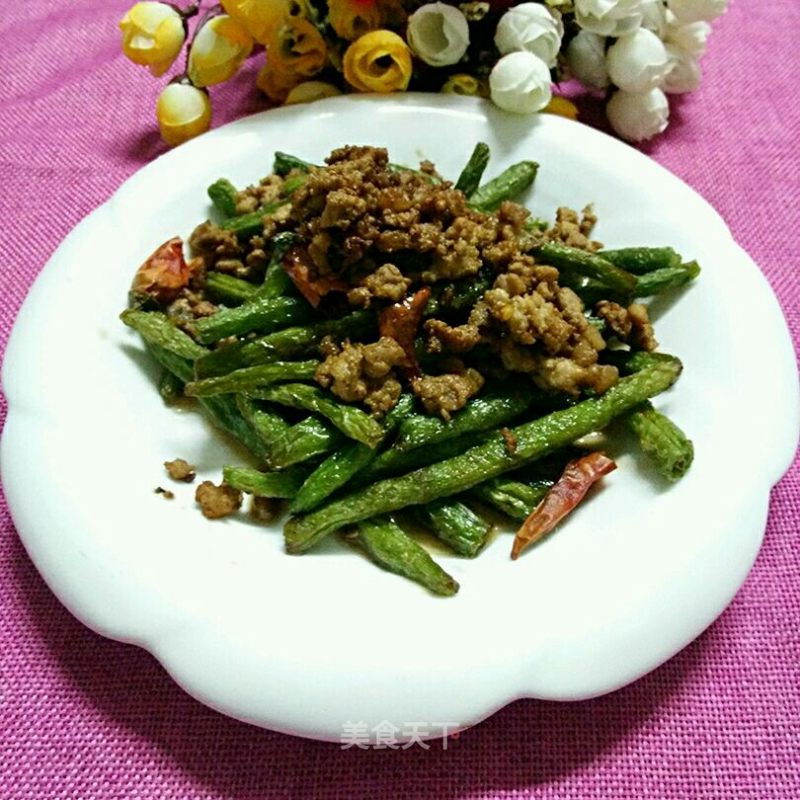 Fried Beans with Minced Meat recipe