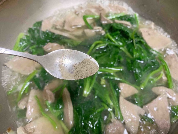 Spinach and Pork Liver Soup recipe