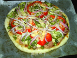 Ham, Bacon and Vegetable Pizza (refrigerated Dough) recipe