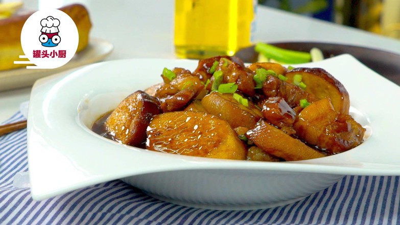 Shanghai Small Vegetarian Chicken Stewed Pork Belly recipe