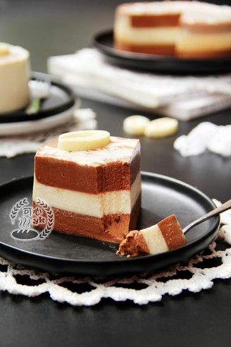 Silky Smooth Black and White Chocolate Mousse Cake recipe