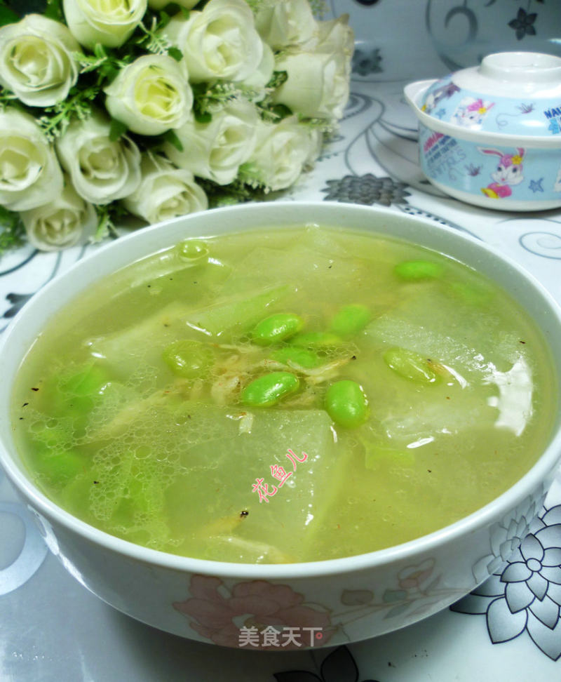 Shrimp Skin Edamame and Winter Melon Soup recipe