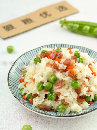 Fried Rice with Sausage and Pea recipe