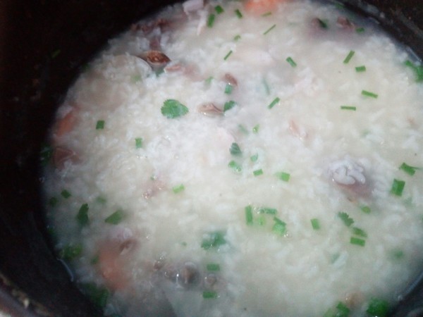 Duck Gizzard Seafood Congee recipe