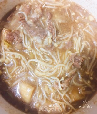 Enoki Mushroom Beef Soup recipe