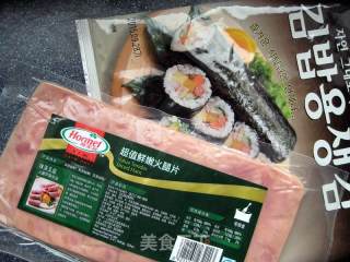 Avocado Ham Sushi-two Rolls and Two Different Colors recipe
