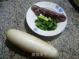 Stir-fried Radish with Sausage recipe