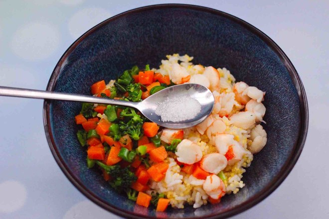 Argentine Red Shrimp and Seasonal Vegetable Two Rice Balls recipe