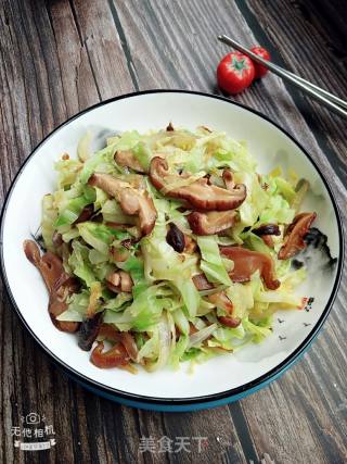 Stir-fried Cabbage with Mushrooms recipe
