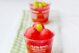 Two Pure Natural Juices Mix and Match to Create A Different Taste-watermelon Green Jelly Cup recipe