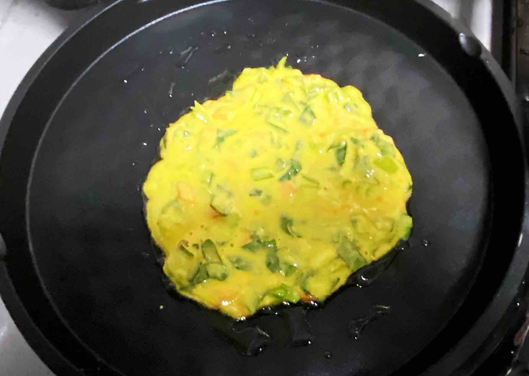 Vegetable Omelet, Beautiful and Nutritious, Beautiful in Color, Even recipe