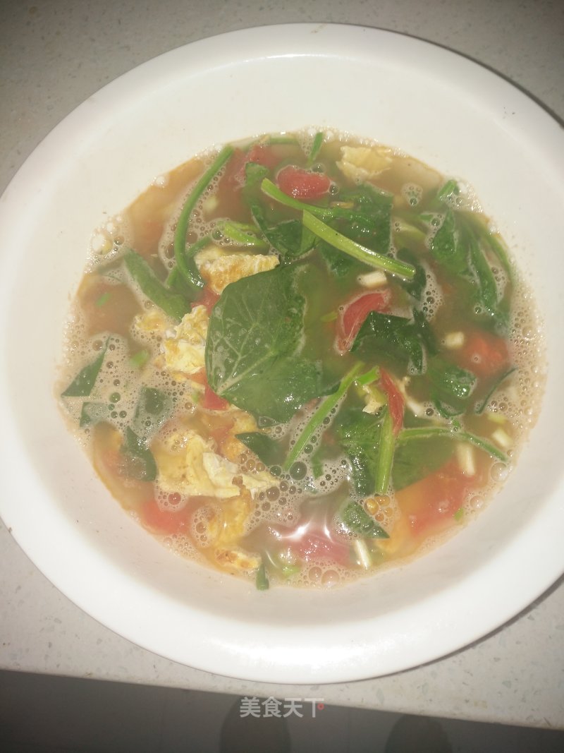Egg Tomato Spinach Soup recipe