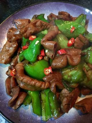 "hometown Food" Green Pepper Roasted Large Intestine recipe