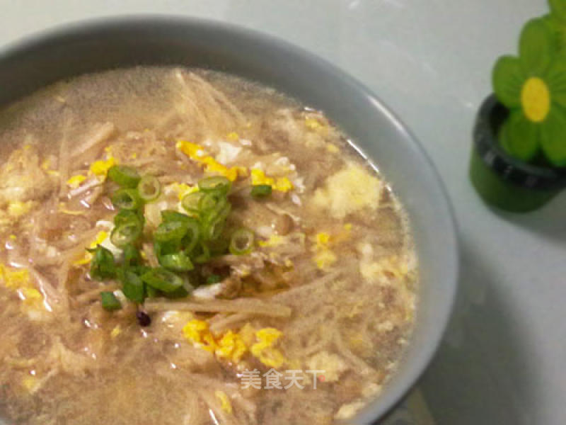 Enoki Mushroom and Egg Drop Soup recipe