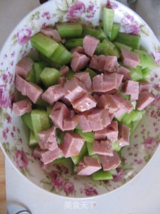 Cucumber with Luncheon Meat recipe