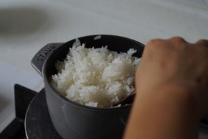 Salmon, Egg, Cucumber Chirashi Sushi Rice Yesterday’s Gourmet Episode 8 recipe
