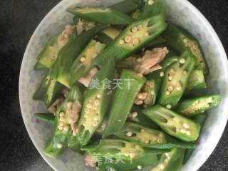 Fried Pork with Okra recipe