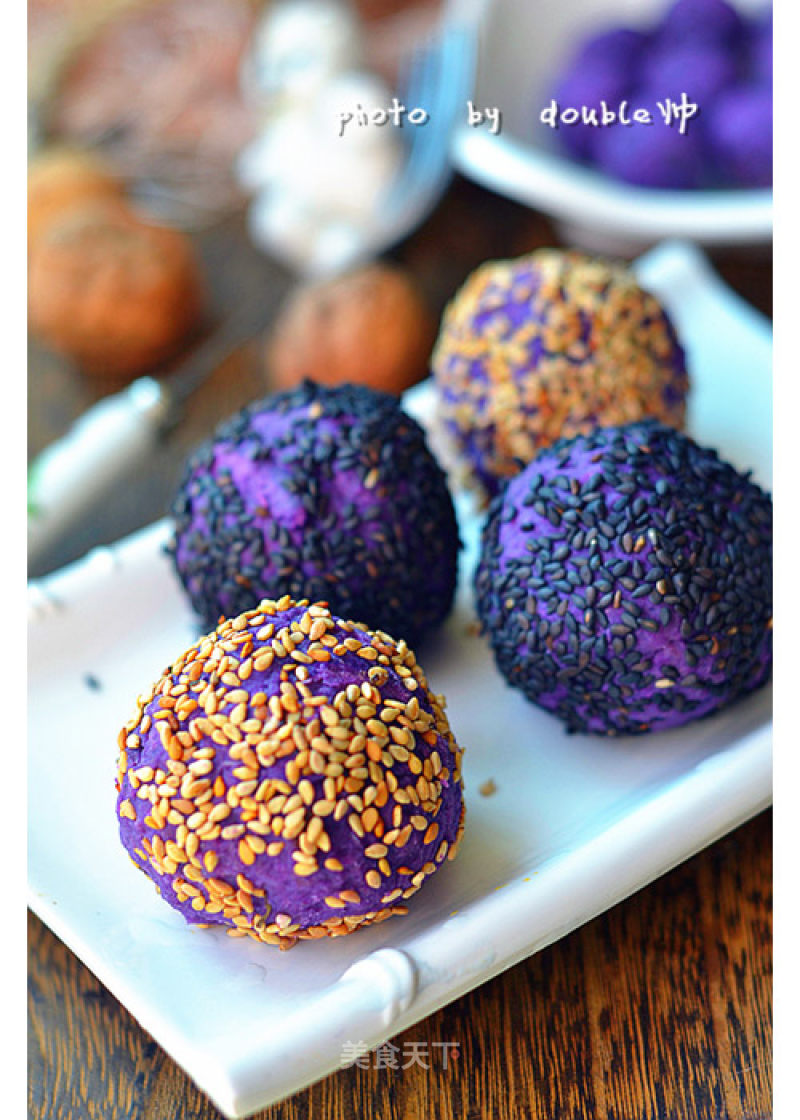 Healthy Dessert【milk Flavored Purple Potato Balls】 recipe