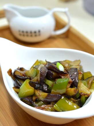Vegetarian Fried Eggplant with Green Peppers