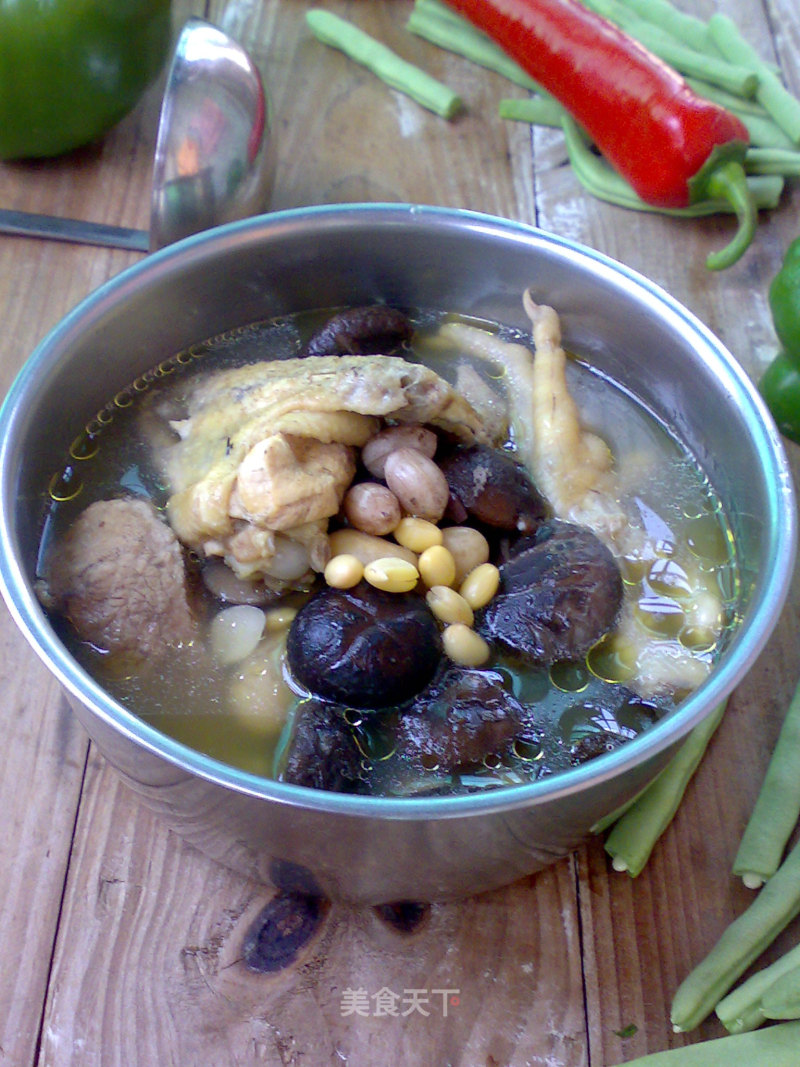 Three Beans and Mushroom Chicken Soup