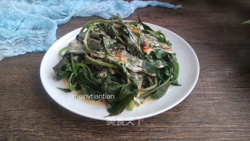 Sweet Potato Leaves with Sesame Sauce recipe