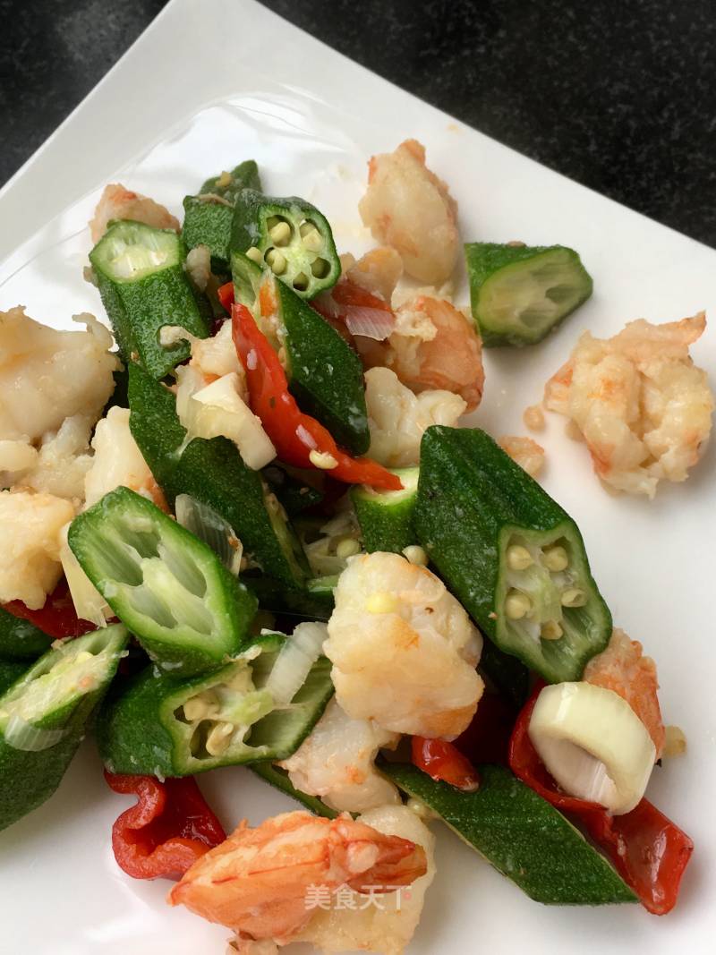 Fried Shrimp with Okra recipe