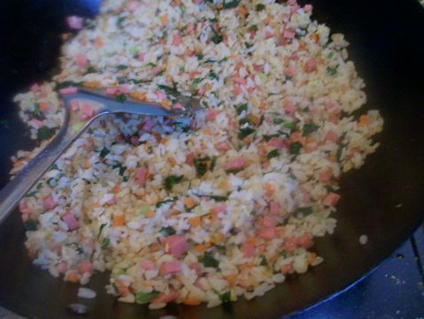 Celery Leaf Fried Rice recipe