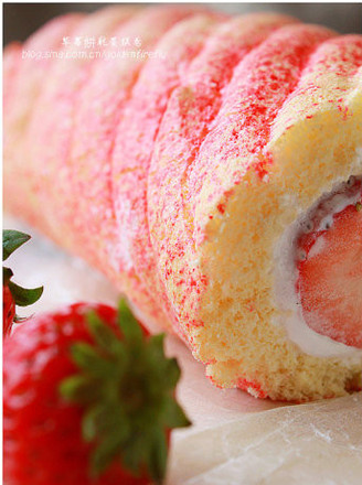 Strawberry Biscuit Cake Roll