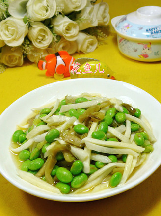 Stir-fried Edamame with Mustard recipe