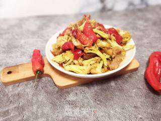 Stir-fried Cauliflower with Red Pepper Pork recipe