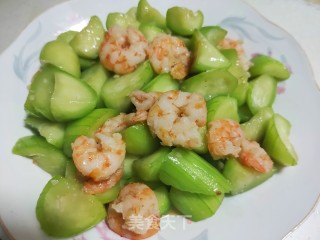Fried Loofah with Shrimp recipe