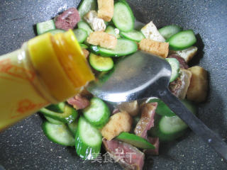 Stir-fried Cucumber and Cured Duck Leg with Tofu recipe