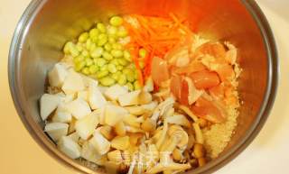 Green Bamboo Shoots and Chicken Cooked Rice recipe