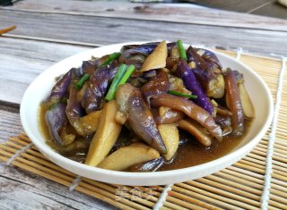 Roasted King Pleurotus with Eggplant recipe