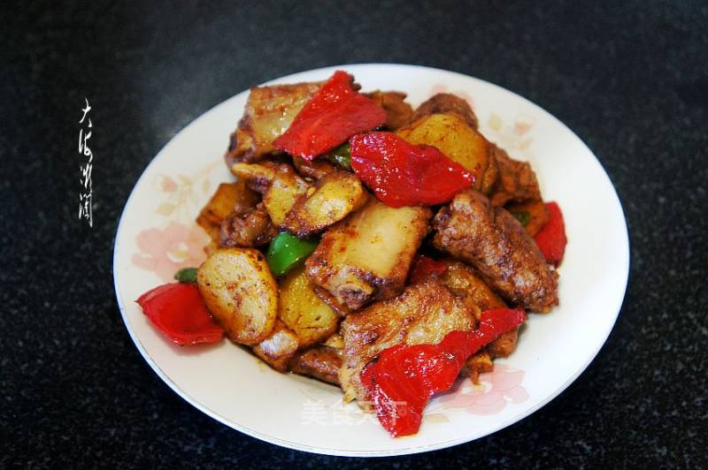 Pork Ribs Fried Green Pepper Potato Chips recipe