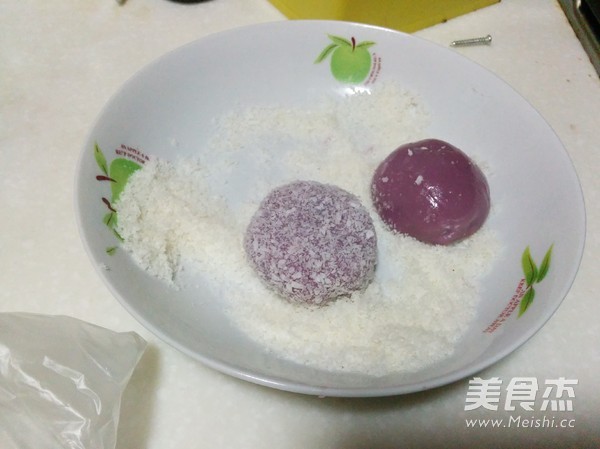 Purple Sweet Potato Honey Bean Glutinous Rice Cake recipe