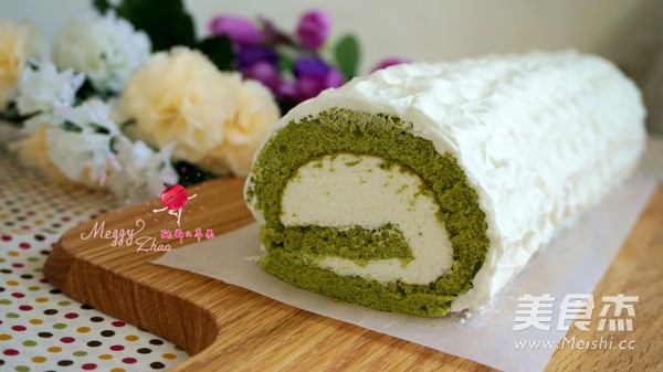 Matcha Cream Chiffon Cake Roll recipe